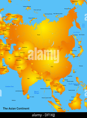 Asia Mappa Foto Stock