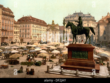 Market Place, Vienna, Austro-Hungary, circa 1900 Foto Stock