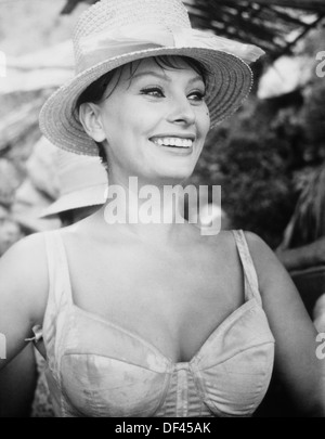 Sophia Loren, sul set del film "ha cominciato a Napoli", Paramount Pictures, 1960 Foto Stock