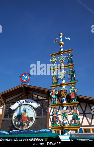 Tenda Bräurosl, Oktoberfest, Monaco, Baviera, Germania. Foto Stock