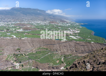 Vista aerea alla costa ovest di La Palma Isole Canarie Foto Stock