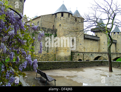 Chateau Comtal, Carcassone,Francia Foto Stock