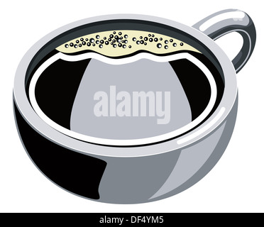 Illustrazione della tazza di caffè isolato su sfondo bianco fatto in stile retrò. Foto Stock