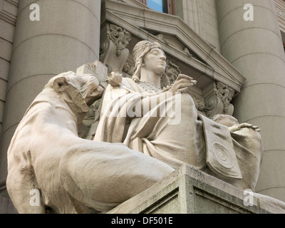 Asia statua, quattro continenti, Alexander Hamilton U.S. Custom House, NYC Foto Stock