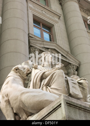 Asia statua, quattro continenti, Alexander Hamilton U.S. Custom House, NYC Foto Stock