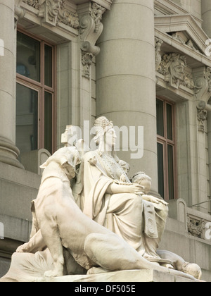 Africa statua, quattro continenti, Alexander Hamilton U.S. Custom House, NYC Foto Stock