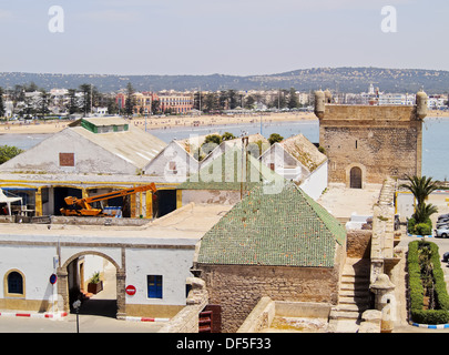 Skala du Port- fortificazioni nel porto di Essaouira, Marocco, Africa Foto Stock