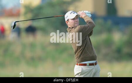 St Andrews, Kingsbarns, Scotland, Regno Unito . Il 28 settembre, 2013. Branden grazia nel XVIII nel suo terzo round della Alfred Dunhill Links campionato a Old Course St Andrews Credit: Azione Plus immagini di sport/Alamy Live News Foto Stock