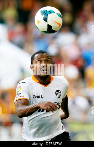 Valencia, Spagna. Il 28 settembre, 2013. Avanti D.Pabon di Valencia CF in azione durante la Liga gioco tra Valencia e Rayo Vallecano a Mestalla stadio, Valencia Credito: Azione Sport Plus/Alamy Live News Foto Stock