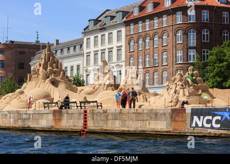 Festival Sandsculptur sul lungomare a Havnegarde, Copenaghen, Zelanda, Danimarca e Scandinavia Foto Stock