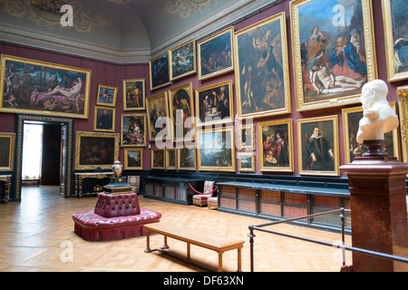 La galleria di pittura del Musee Conde, Chateau de Chantilly, Chantilly, Francia Foto Stock