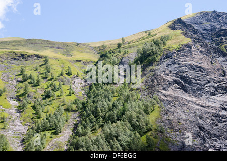 Route du Col de Sarenne Alpes d'Huez Alp Huez Isere Rodano Alpi Francia Foto Stock