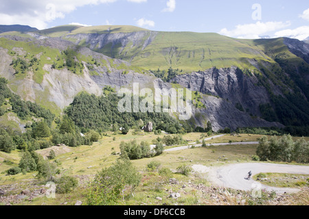 Route du Col de Sarenne Alpes d'Huez Alp Huez Isere Rodano Alpi Francia Foto Stock