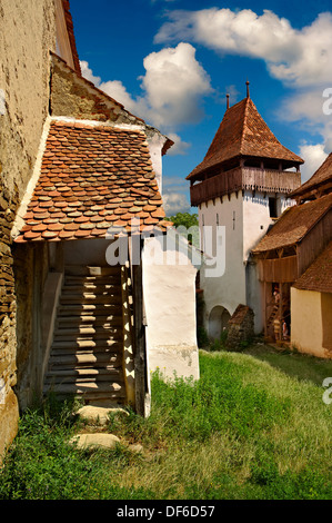 Szekly fortificata medievale chiesa di Viscri, Bunesti, Brasov, in Transilvania. Iniziato nel 1100's. Patrimonio mondiale dell UNESCO Foto Stock