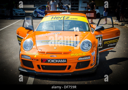 Porsche 911 vetture GT3 dopo il Baltimore Grand Prix Foto Stock