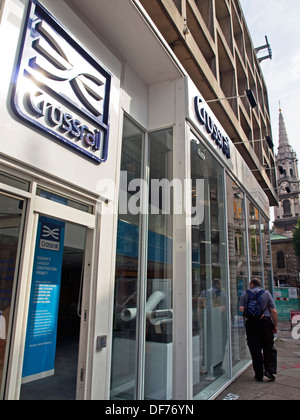 Crossrail Visitor Center, Tottenham Court Road, Londra, Inghilterra, Regno Unito Foto Stock