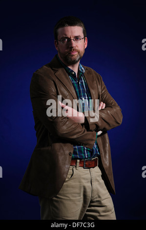 Liam McIlvanney, scrittore scozzese, partecipando al Edinburgh International Book Festival, mercoledì 14 agosto 2013. Foto Stock