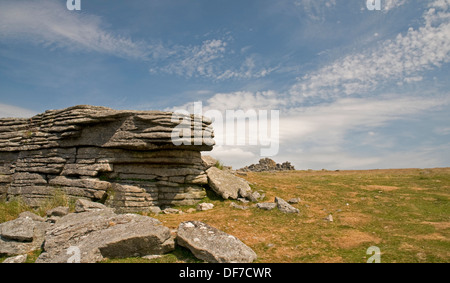 Tor superiore sul lato nord del Comune Belstone, Dartmoor Foto Stock