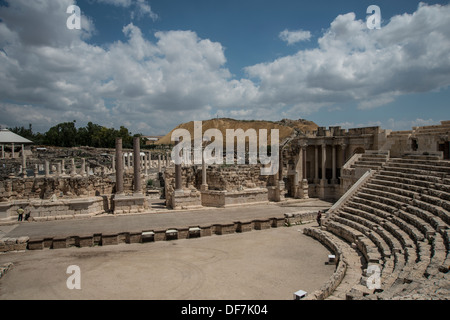 Vista dal teatro Bet Shean Israele Foto Stock