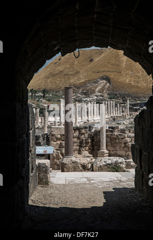 Vista dal teatro Bet Shean Israele Foto Stock