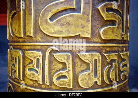 Ruota di preghiera nel tempio Yonghe, Pechino, Cina Foto Stock