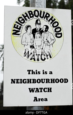 Neighborhood Watch area segno regime Foto Stock