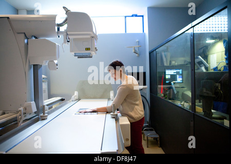 Canto di un esame a raggi X Foto Stock