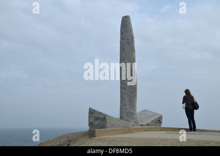 1944 D-Day in Normandia: la Pointe du Hoc. Foto Stock