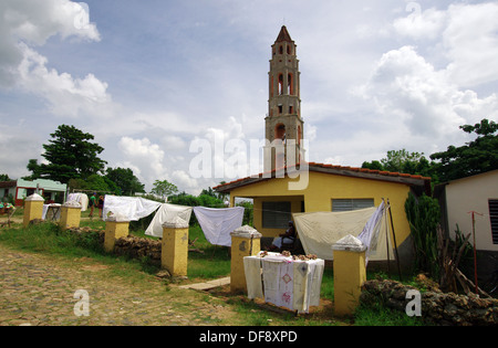 Torre all'Manaca-Iznaga estate in Valle de los Ingenios vicino a Trinidad, Cuba Foto Stock