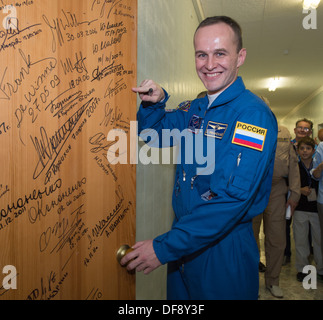 Mercoledì 7 Settembre 25, 2013,Expedition 37/38 di Baikonur in Kazakhstan. Lancio della Soyuz TMA-10M veicolo spaziale invierà il crewmates su un periodo di cinque mesi di missione a bordo della Stazione Spaziale Internazionale. Foto Stock