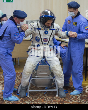 Mercoledì 7 Settembre 25, 2013,Expedition 37/38 di Baikonur in Kazakhstan. Lancio della Soyuz TMA-10M veicolo spaziale invierà il crewmates su un periodo di cinque mesi di missione a bordo della Stazione Spaziale Internazionale. Foto Stock