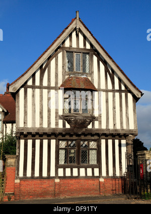 Occhio, Suffolk, medievale Guildhall, dettaglio, Inghilterra edificio con travi di legno degli edifici Foto Stock