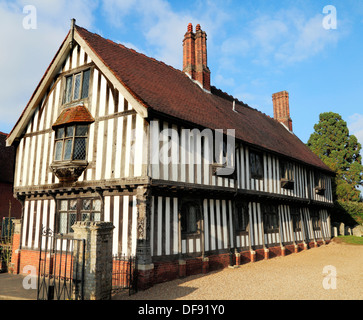 Occhio, Suffolk, medievale Guildhall, dettaglio, Inghilterra edificio con travi di legno degli edifici Foto Stock