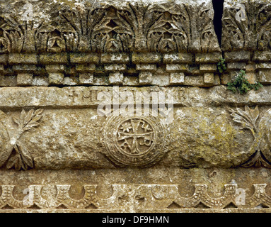 La Siria. Chiesa di Qalb Lozeh. C.460. Chi Rho dettaglio. Nei pressi di Carim. Foto Stock