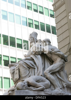 Africa statua, quattro continenti, Alexander Hamilton U.S. Custom House, NYC Foto Stock