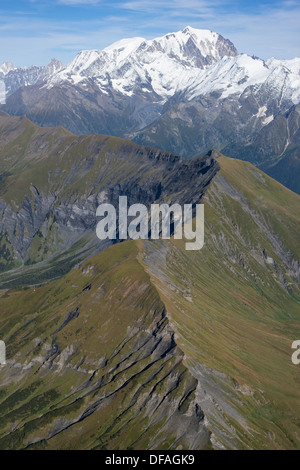 4810-M-HIGH MONT-BLANC (vista aerea). Monte Mont Joly in primo piano. Alta Savoia, Auvergne-Rhône-Alpes, Francia. Foto Stock