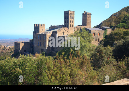 Restaurato Monastero di Sant Pere de Rodes, IX e XII secolo i Benedettini, girona, Spagna Foto Stock