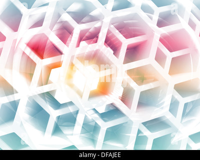 Abstract 3d sfondo colorato bianco con struttura a nido d'ape Foto Stock