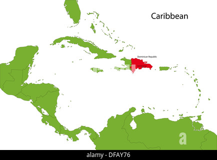 Repubblica Dominicana mappa Foto Stock