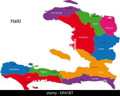 Mappa di Haiti Foto Stock