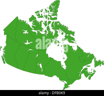 Verde mappa Canada Foto Stock