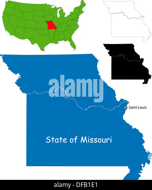 Mappa di Missouri Foto Stock