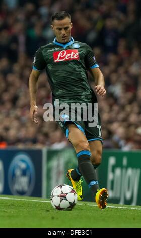 Londra, Regno Unito. 01 ott 2013. SSC Napoli centrocampista Giandomenico Mesto (16) durante la UEFA Champions League fixture tra Arsenal e SSC Napoli da Emirates Stadium Credito: Azione Sport Plus/Alamy Live News Foto Stock