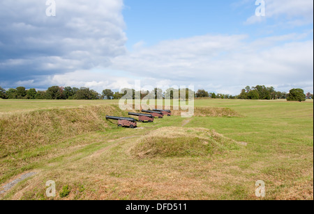 Il cannone al campo di battaglia di Yorktown Foto Stock