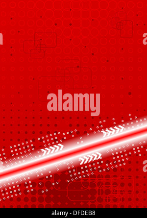 Brillante contrasto background tecnico: il bianco e il rosso Foto Stock