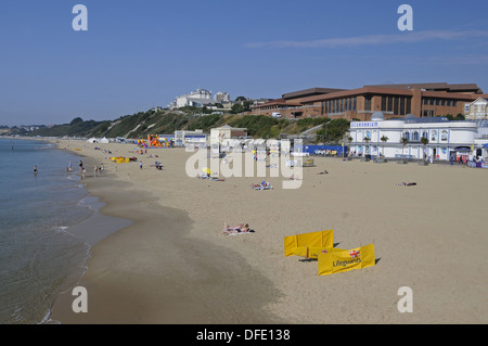 Bournemouth Beach vista dal Molo di Bournemouth Dorset Inghilterra Foto Stock