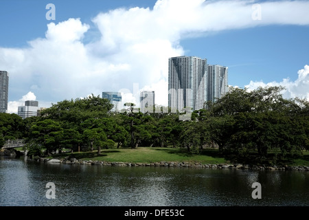 Giardini Hamarikyu (Hama-rikyu Teien Onshi) Foto Stock