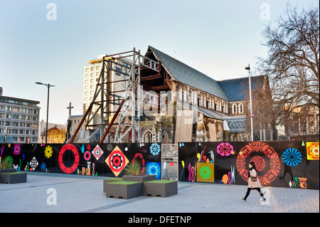 I resti della chiesa di Cristo nella cattedrale di post-terremoto Christchurch city centre, Nuova Zelanda, 2013. Foto Stock