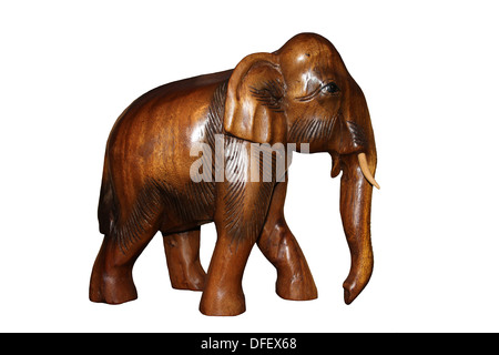 Legno intagliato Elephant Foto Stock