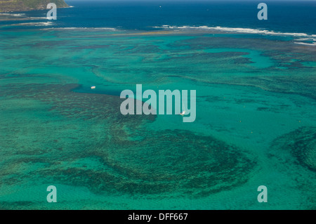 Ripresa aerea della laguna, Isola di Lord Howe, NSW, Australia Foto Stock